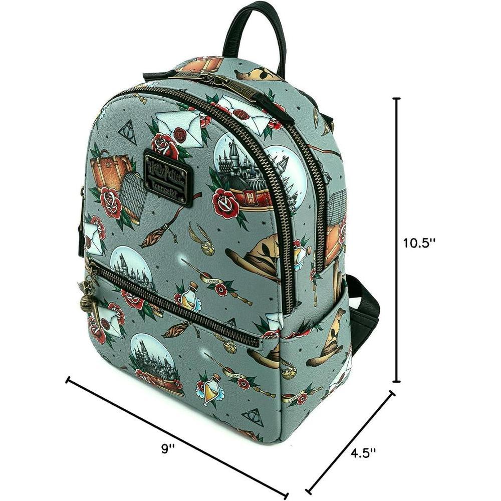 Loungefly Harry Potter Tattoo - Bolso de hombro con doble correa para mujer, diseño moderno y juvenil