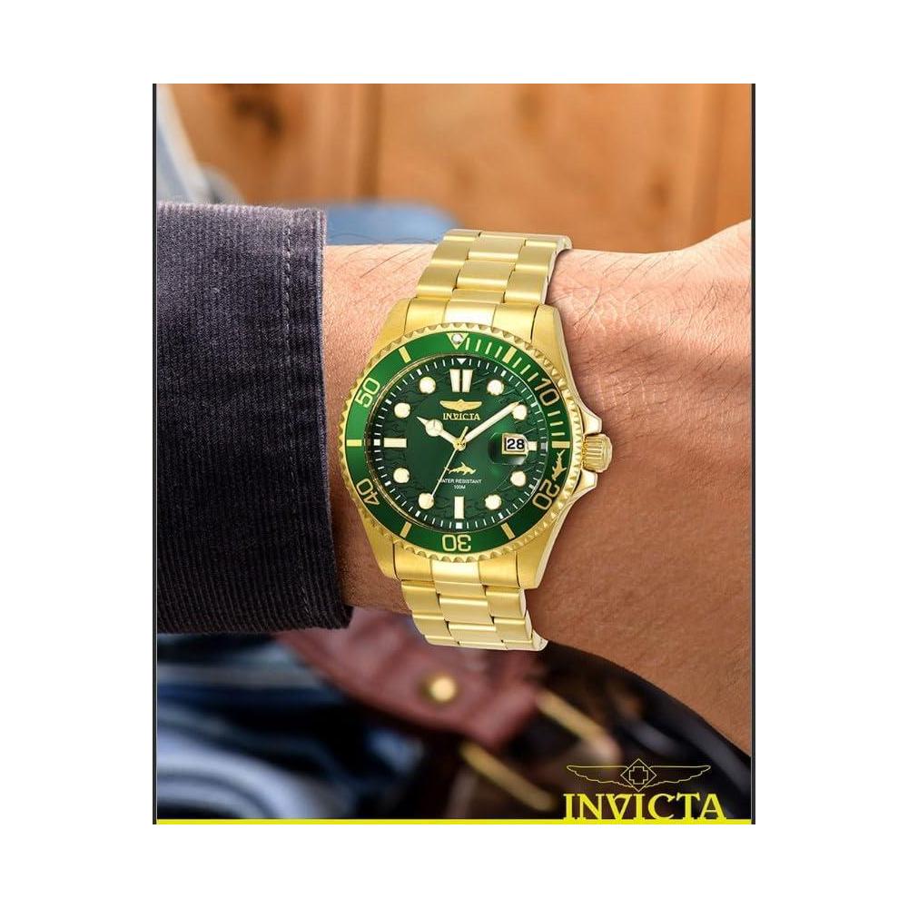 Invicta Reloj de cuarzo Pro Diver para hombre en color dorado, color oro con función de buceo eficiente