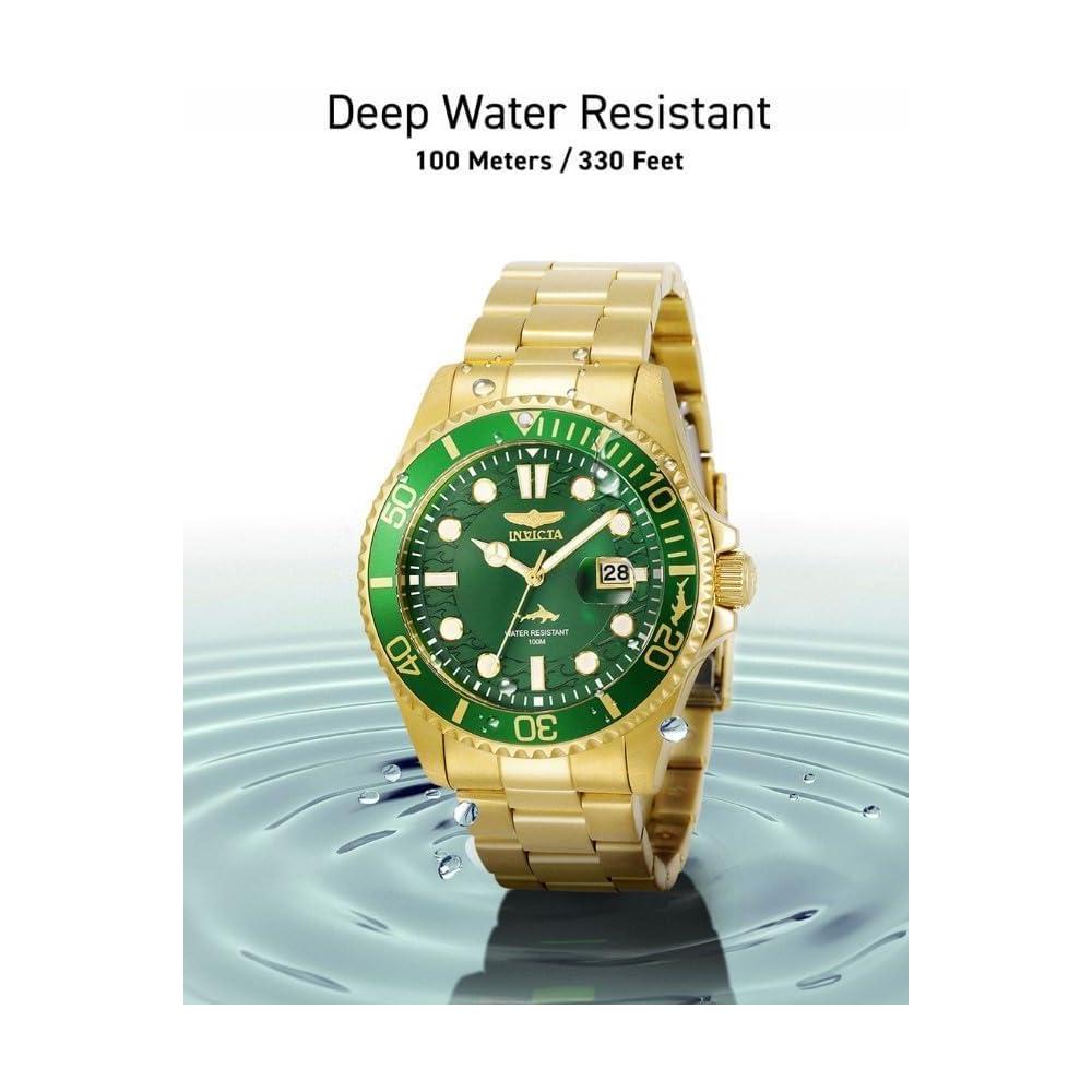Invicta Reloj de cuarzo Pro Diver para hombre en color dorado, color oro con función de buceo eficiente
