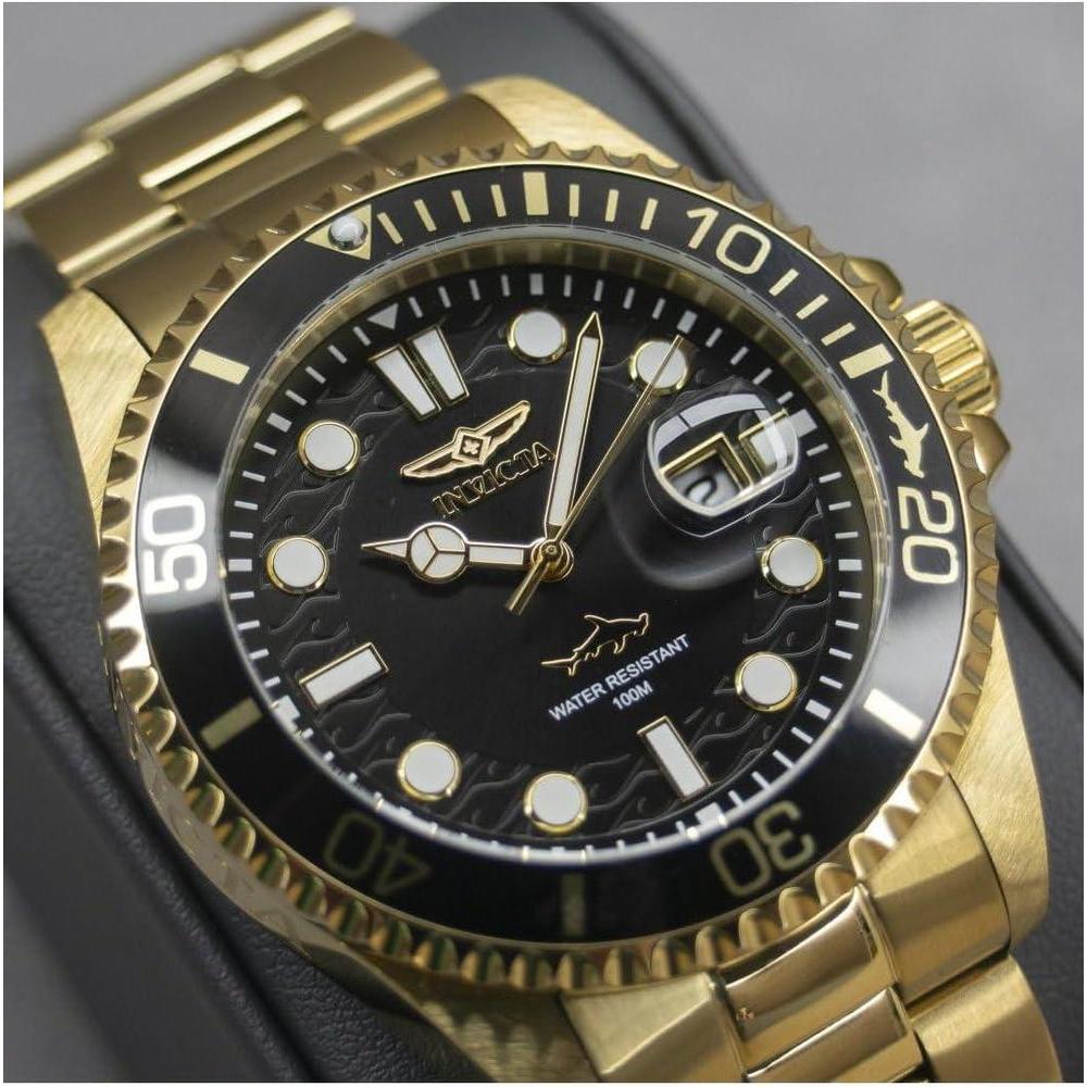 Invicta Pro Diver 30026 Reloj de cuarzo para hombre con caja de acero inoxidable y esfera negra