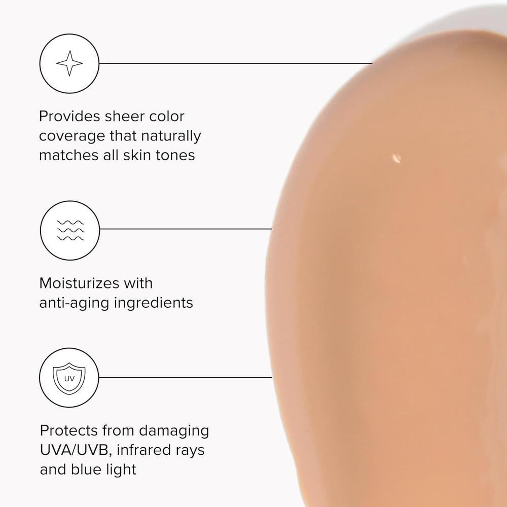 DRMTLGY Crema hidratante SPF 46, protección solar facial transparente, maquillaje ligero con protección UV