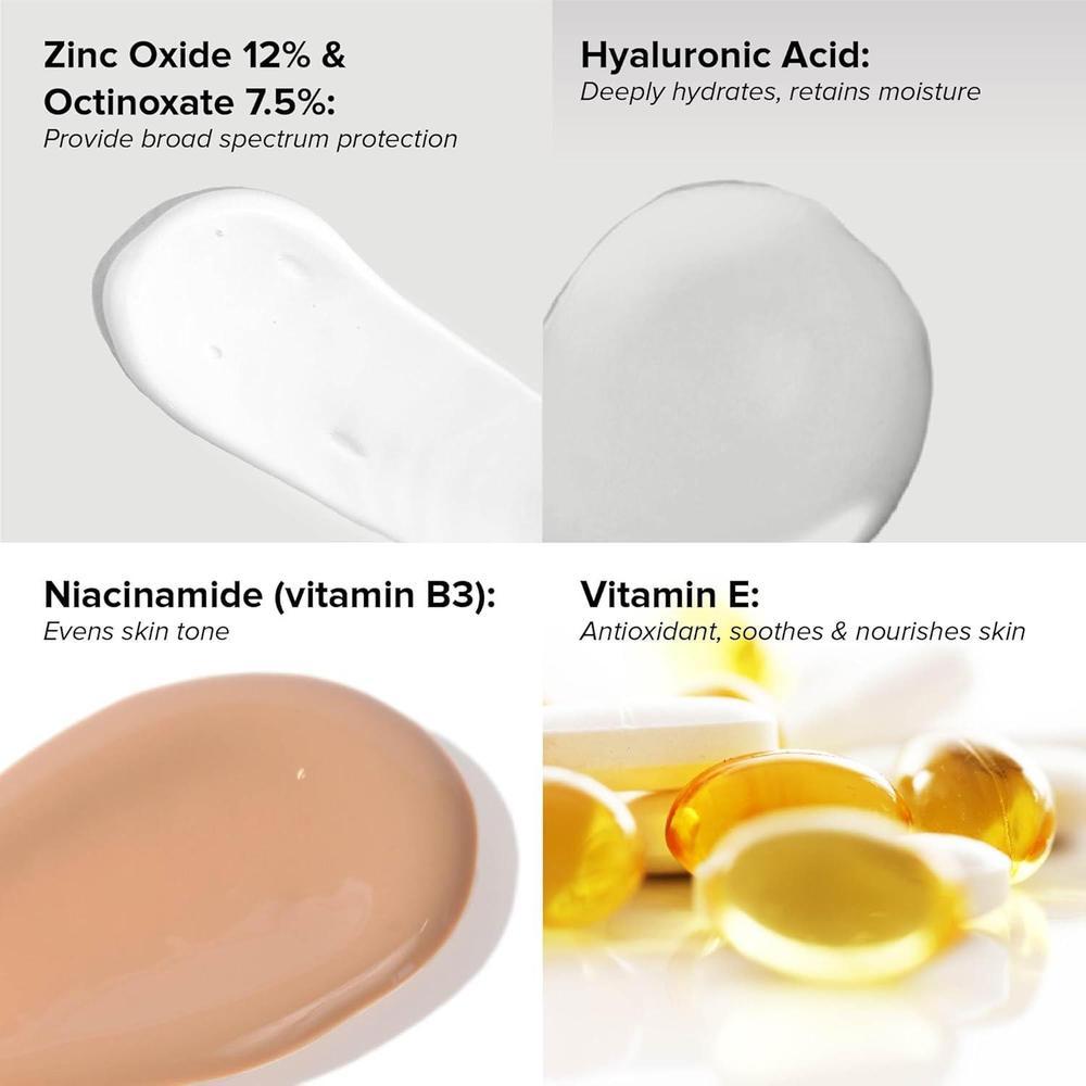 DRMTLGY Crema hidratante SPF 46, protección solar facial transparente, maquillaje ligero con protección UV