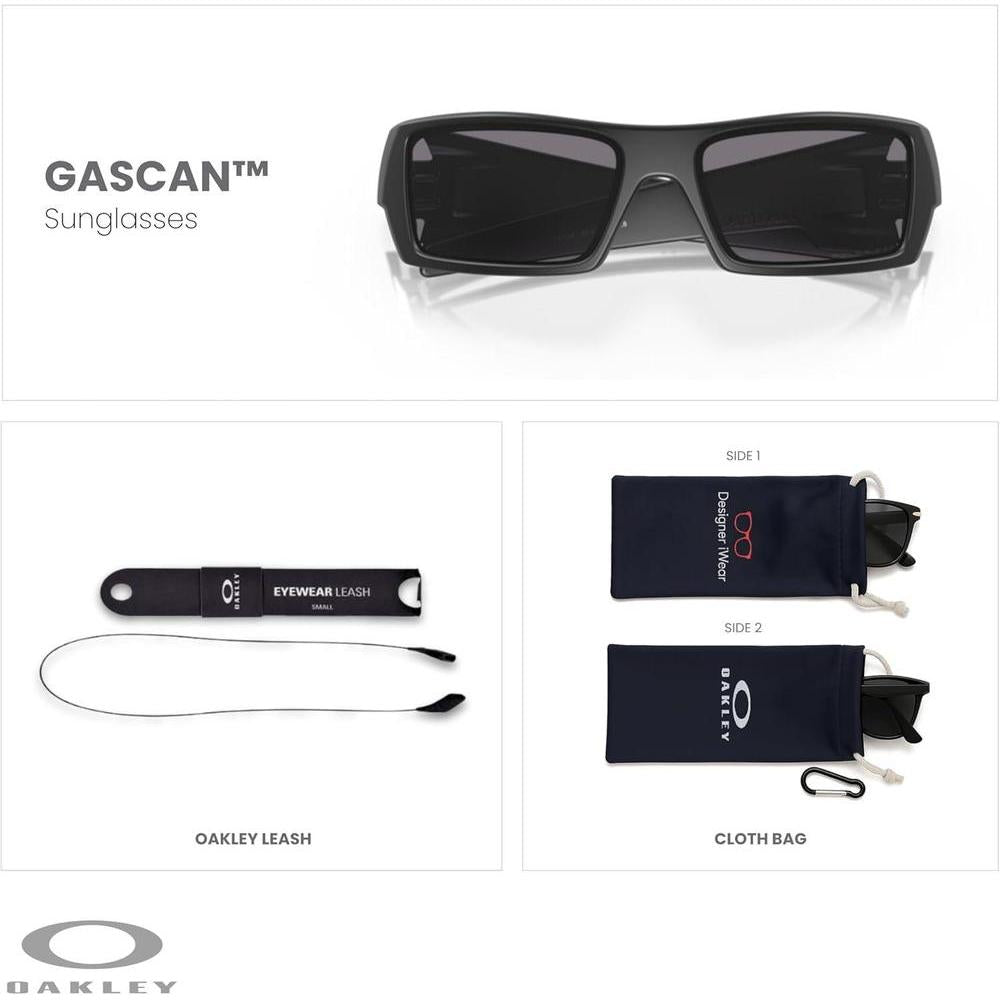 Gafas de sol rectangulares Oakley Gascan OO9014 para hombre con kit de accesorios, estuche y correa incluidos