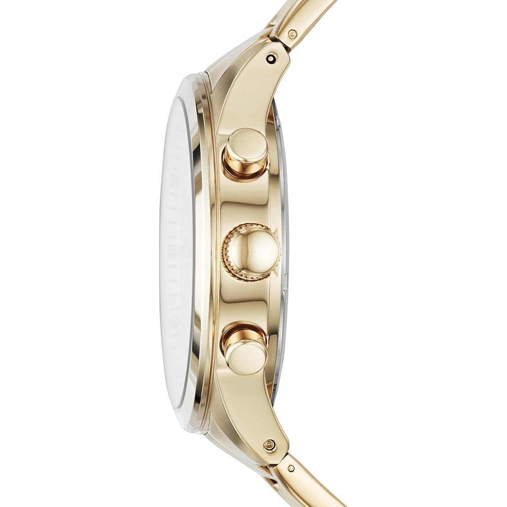 Fossil Flynn Cronógrafo Reloj de Acero Inoxidable Dorado con Cierre Plegable y Resistencia al Agua 5 ATM