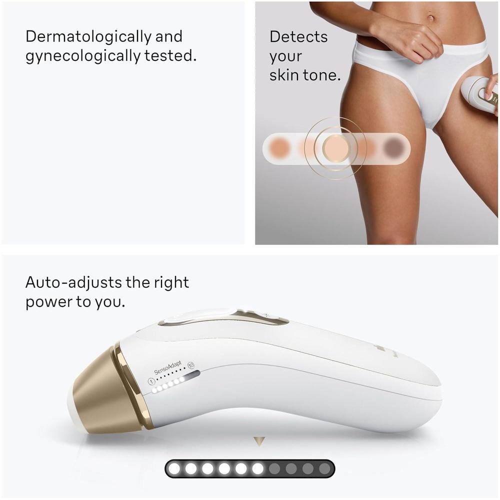 Depiladora láser Braun Silk Expert Pro 5 PL5137 para mujeres y hombres, incluye maquinilla Venus, cableada, uso en cuerpo y cara