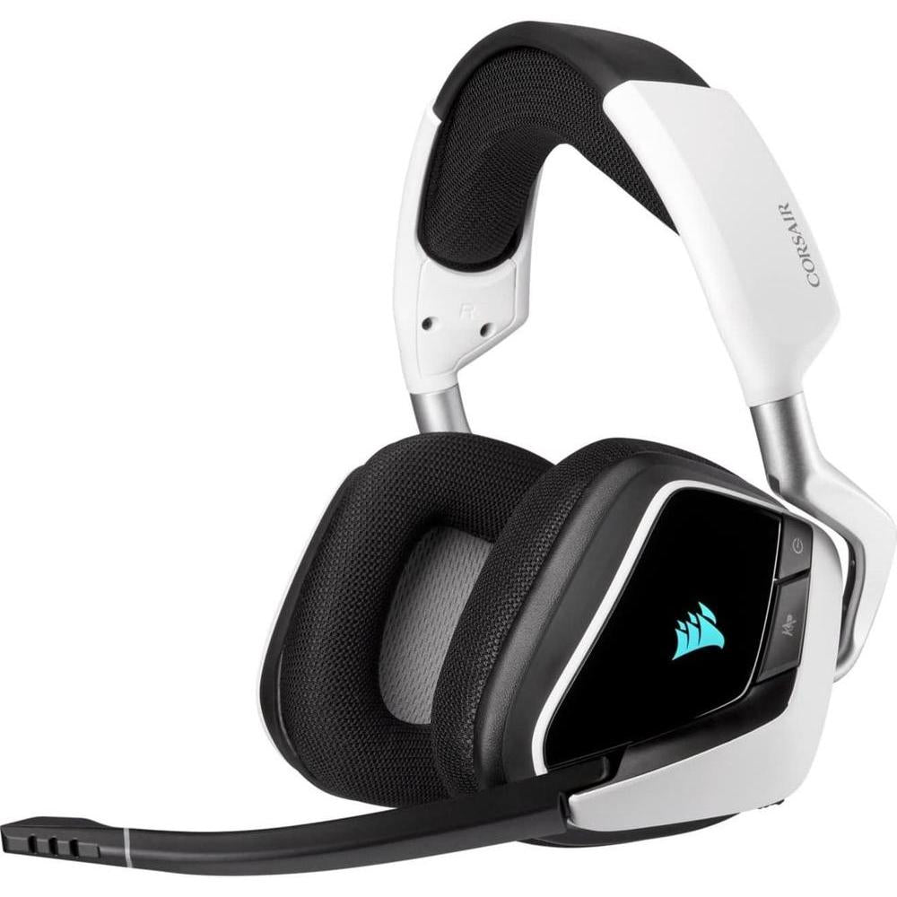 CORSAIR VOID RGB ELITE Wireless Gaming Headset – 7.1 Surround Sound – Omni-Directional Microphone – Microfiber Mesh Earpads – Up to 40ft Range – iCUE Compatible – PC, Mac, PS5, PS4 – White