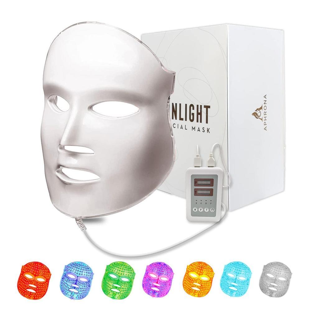 Aphrona FDA autorizó la máscara facial del cuidado de la piel del LED MOONLIGHT PRO 7 Color Tratamiento Máscara del fotón (blanco)