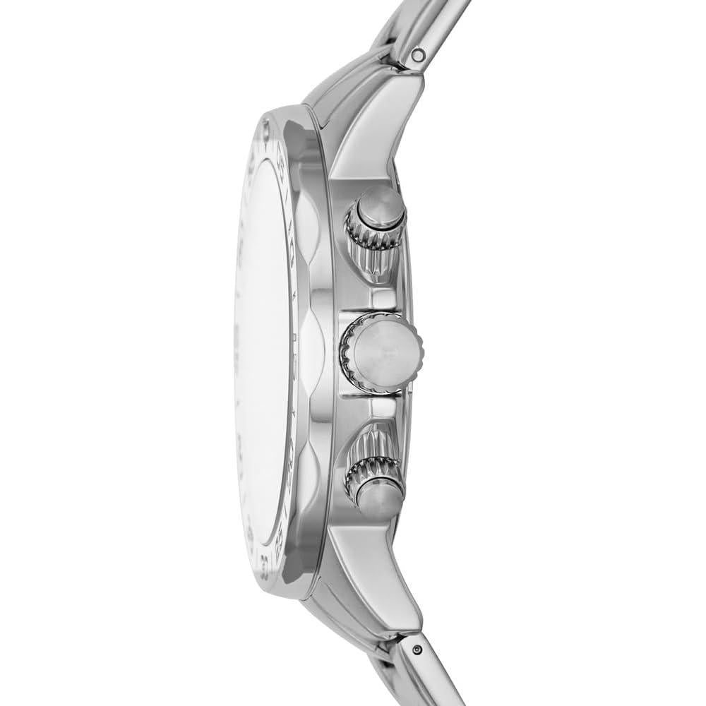 Reloj multifunción de acero inoxidable Bannon de Fossil, movimiento de cuarzo, resistente al agua 5ATM, cierre plegable
