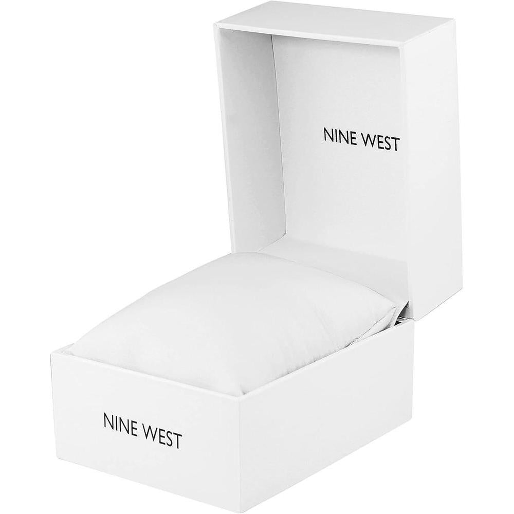 Nine West Reloj de pulsera Gunmetal elegante para mujer con pulsera metálica y esfera analógica