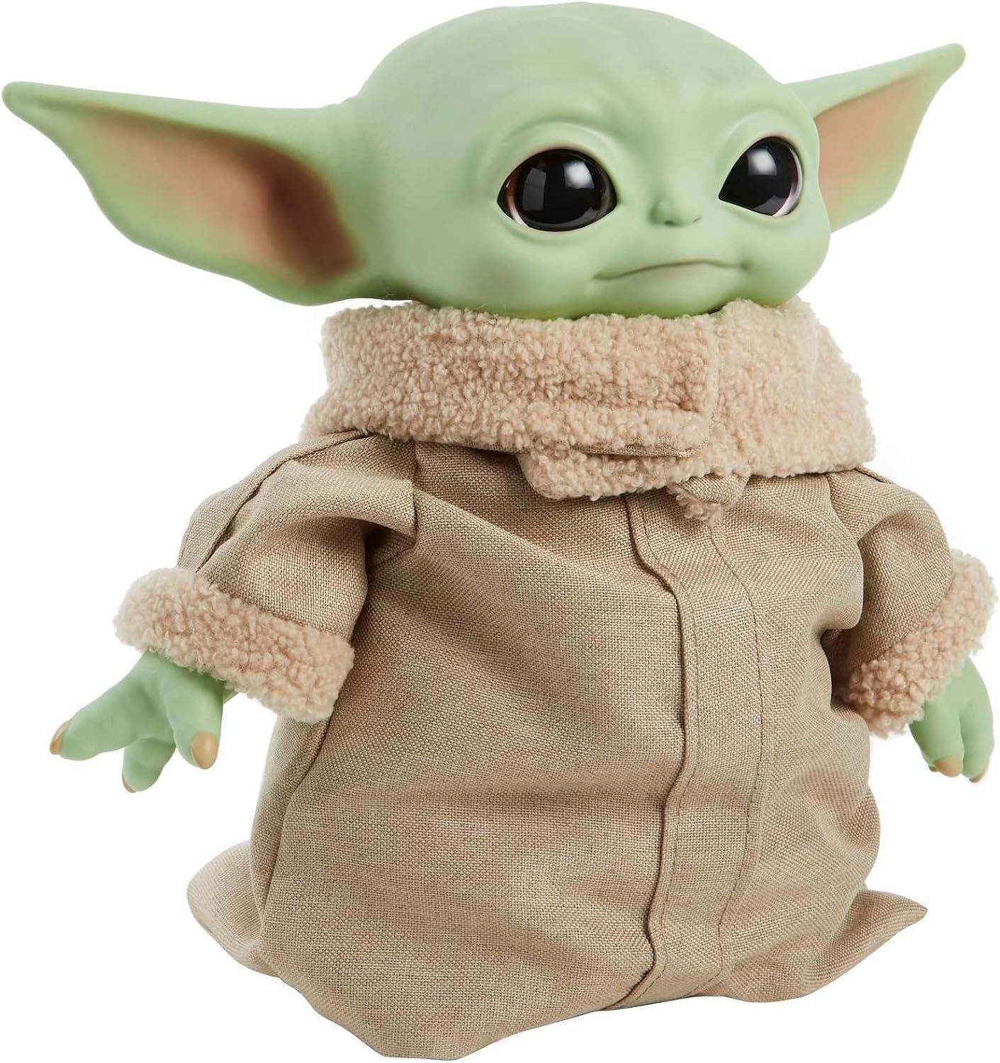 Mattel Juguetes de peluche de Star Wars, Grogu Soft Doll de The Mandalorian, figura de 11 pulgadas, animales de peluche coleccionables para niños