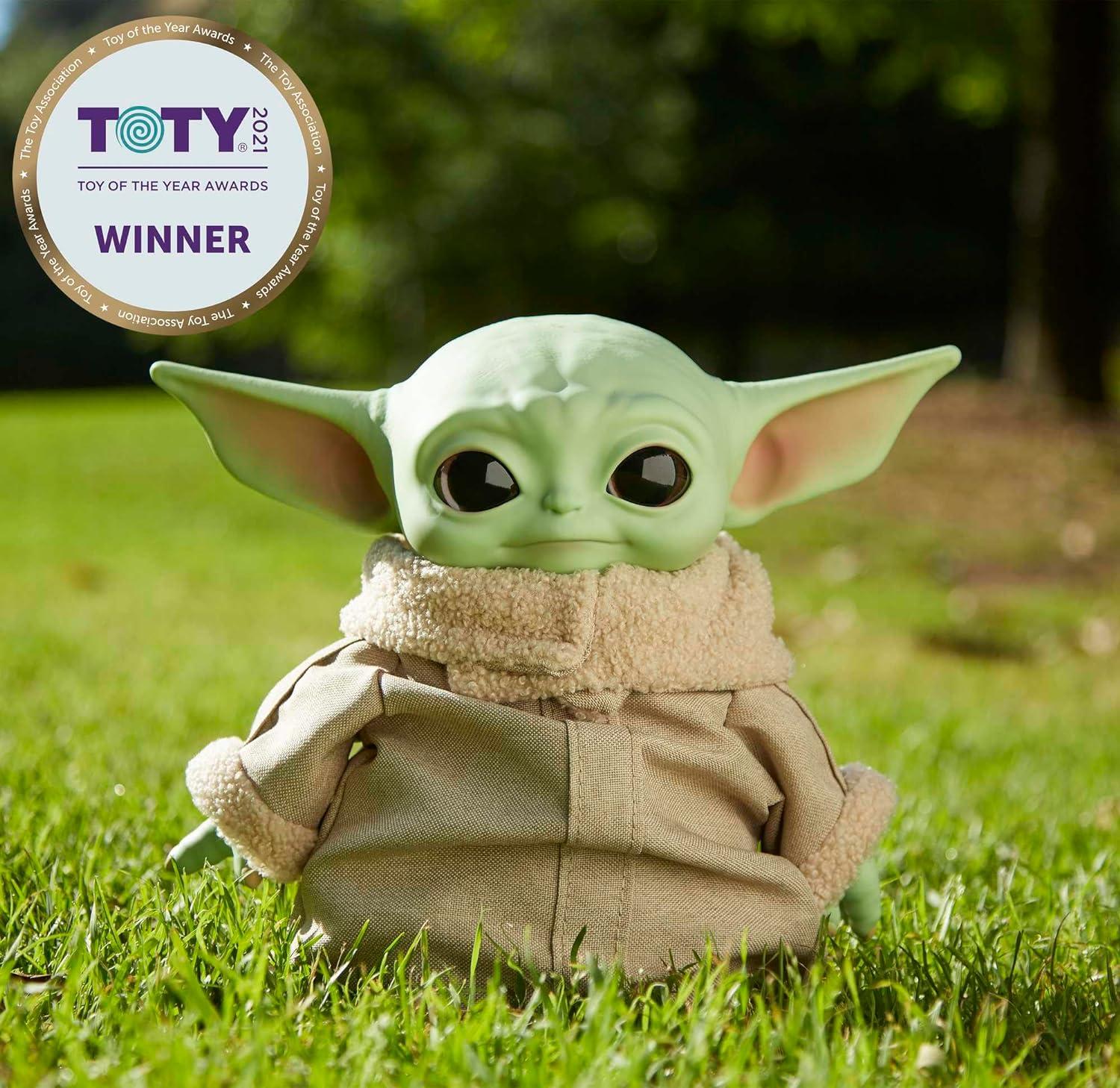 Mattel Juguetes de peluche de Star Wars, Grogu Soft Doll de The Mandalorian, figura de 11 pulgadas, animales de peluche coleccionables para niños