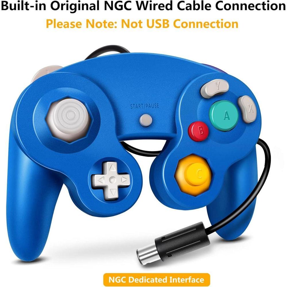 Controlador clásico Gamecube con cable para Nintendo Wii, compatible con Nintendo Switch y PC, tecnología USB