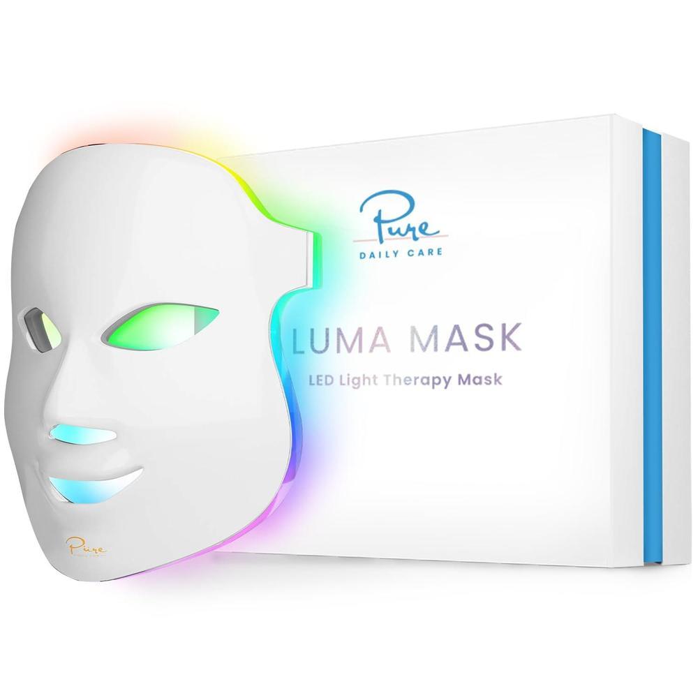 Pure Daily Care Luma Mask - Dispositivo de cuidado de la piel LED para la cara, 7 modos de color avanzados, 5 niveles de intensidad de luz, todo tipo de piel