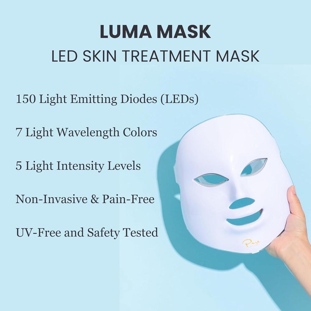 Mascarilla LED facial Luma Mask de Pure Daily Care con 7 colores, tecnología antienvejecimiento y ajuste de intensidad