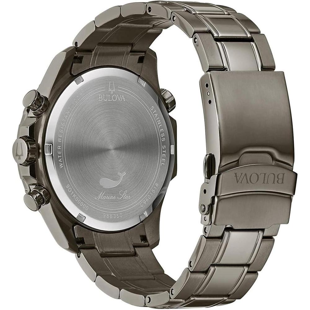 Reloj cronógrafo para hombre Bulova Marine Star, diseño elegante con 6 manecillas y acero inoxidable gris