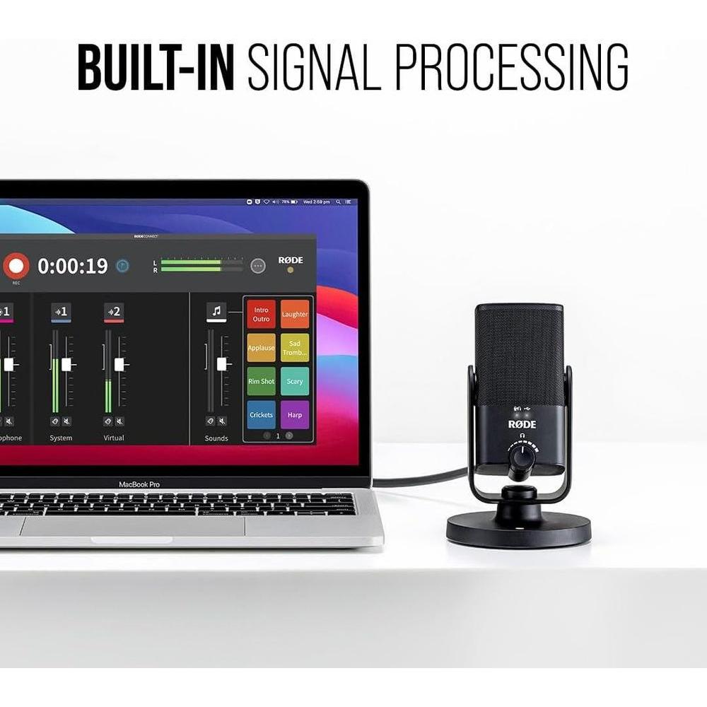 RØDE NT-USB Mini micrófono USB de condensador versátil calidad de estudio para podcasting, transmisión, juegos y más