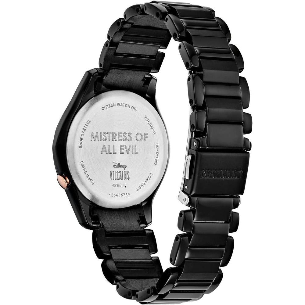 Reloj Citizen Eco-Drive Disney de acero inoxidable para mujer modelo Maléfica, diseño elegante y sofisticado