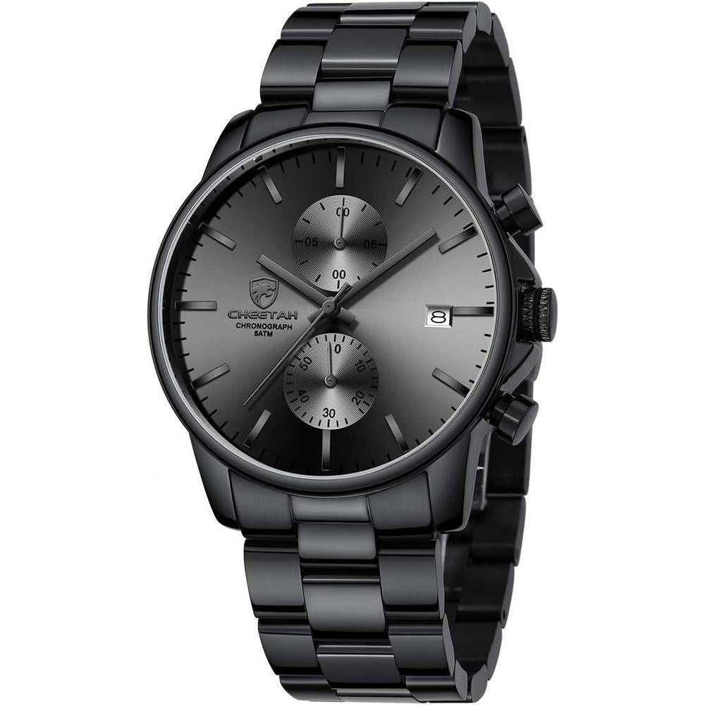 Reloj cronógrafo para hombre GOLDEN HOUR, acero inoxidable, resistente al agua, movimiento de cuarzo y fecha automática