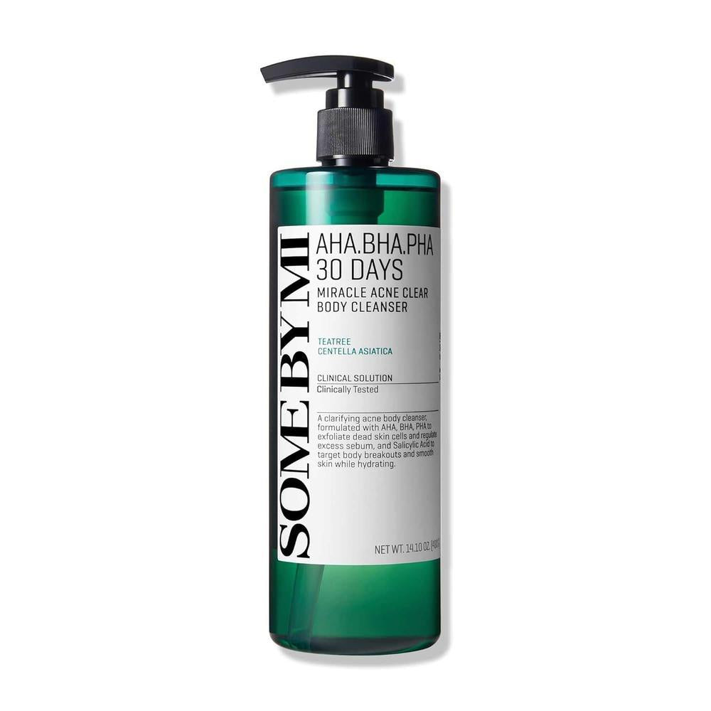 SOME BY MI AHA BHA PHA 30 Days Miracle Limpiador Corporal Anti-Acné – 13.5oz, 400ml – Gel de Ducha Corporal Exfoliante Diario con Árbol de Té y Ácido Salicílico para el Acné – Limpia Profundamente