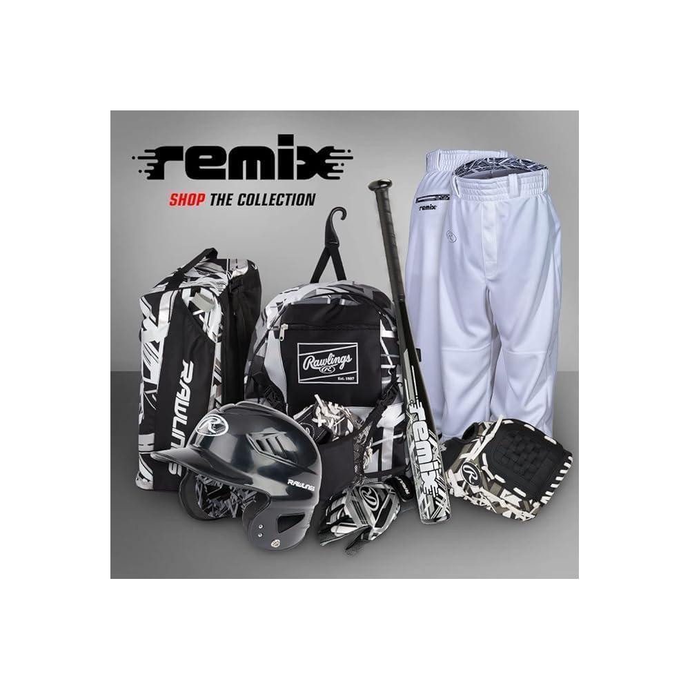 Guante de béisbol/softbol juvenil Rawlings Remix para T-Ball, material de vinilo, mano izquierda, color negro, 2021