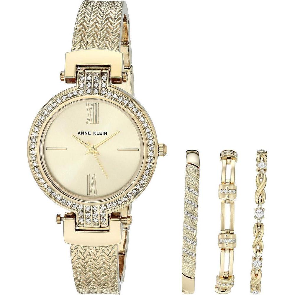 Anne Klein Women's Premium Crystal Accented Watch and Bracelet Set, AK/3584