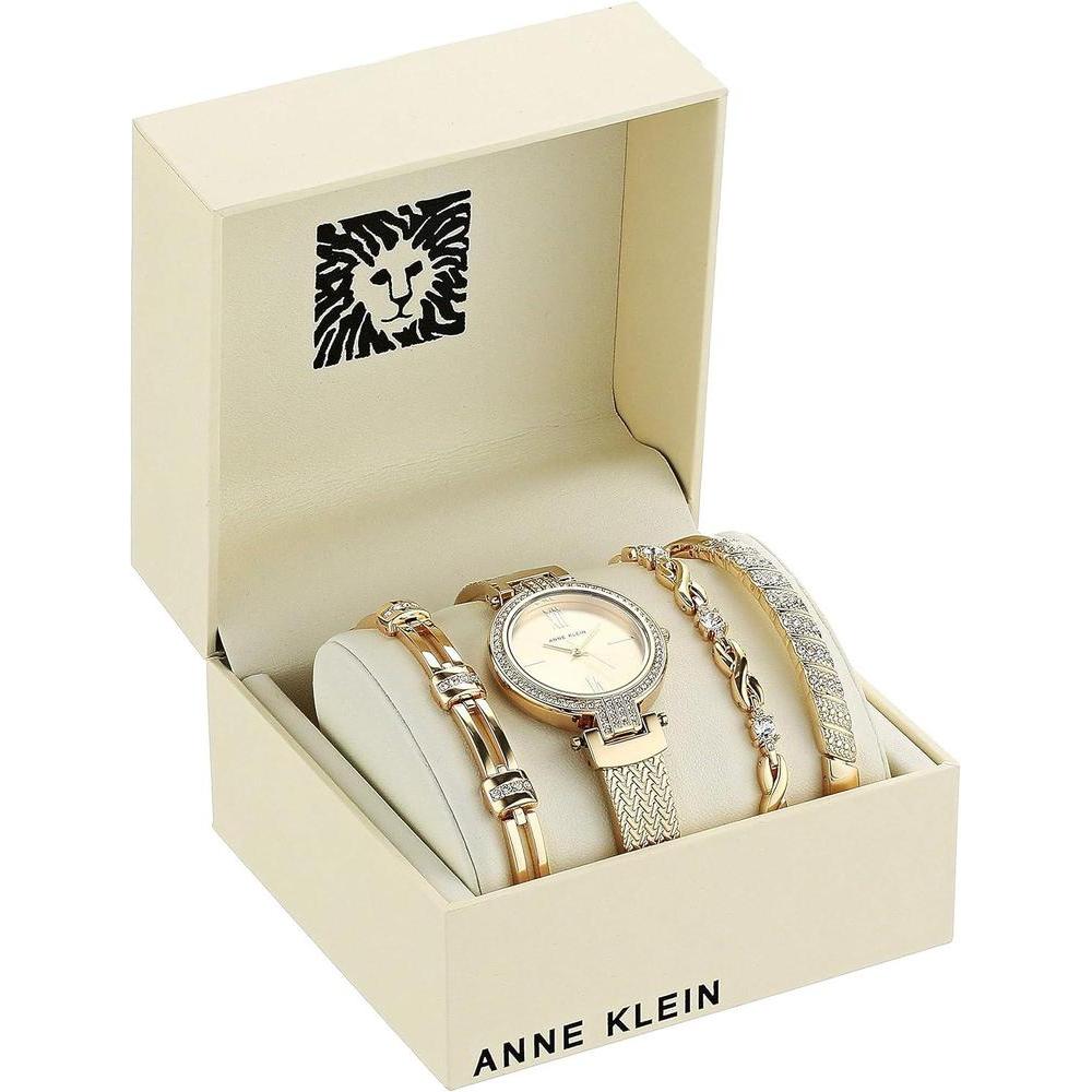 Anne Klein Women's Premium Crystal Accented Watch and Bracelet Set