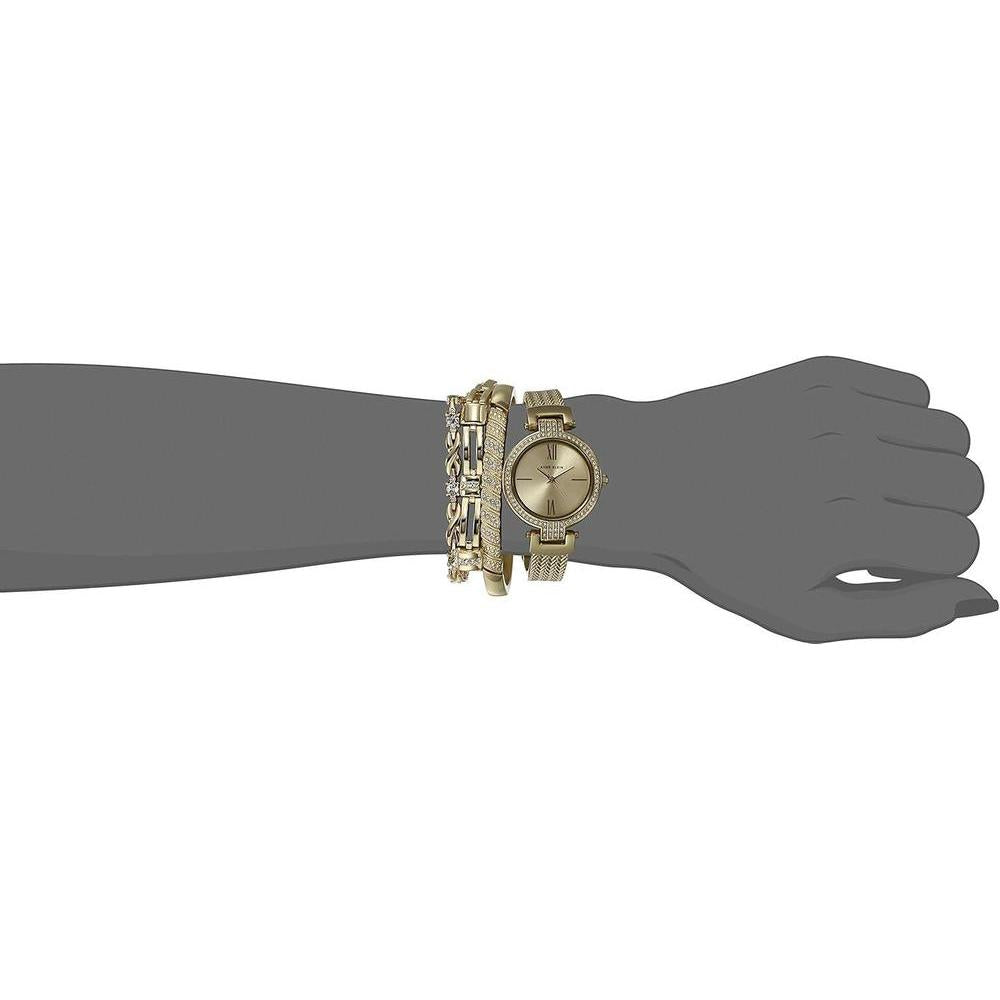 Anne Klein Women's Premium Crystal Accented Watch and Bracelet Set
