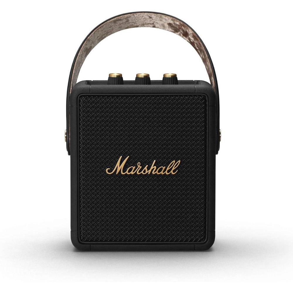 Marshall Stockwell II Portable Bluetooth Speaker, Black and Brass