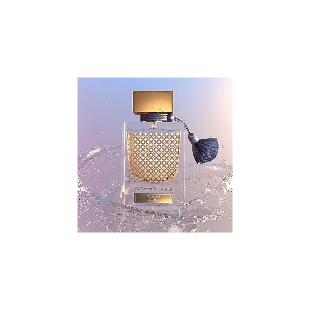 RASASI Qasamat Rasana - Eau de Parfum Premium Árabe para Mujeres y Hombres – Fragancia con notas de Bergamota, Sándalo y Ámbar