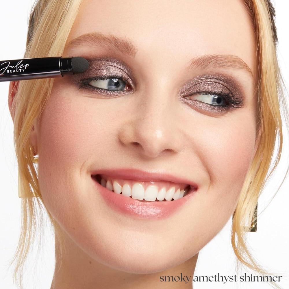 Sombra De Ojos Julep Crema A Polvo Resistente Al Agua Color Amatista Brillante Con Difuminador Integrado