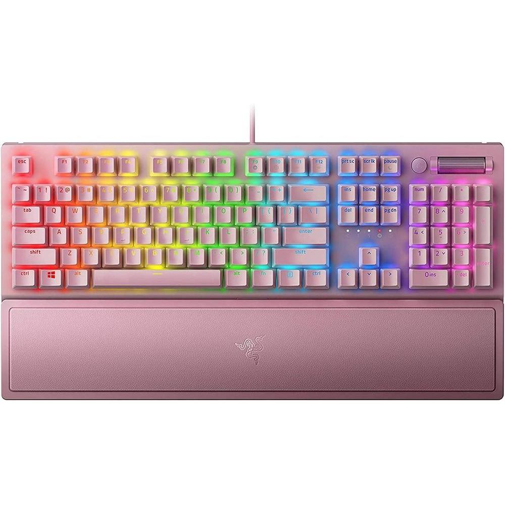 Razer BlackWidow V3 Mechanical Gaming Keyboard: Green Mechanical Switches - Tactile & Clicky - Chroma RGB Lighting - Compact Form Factor - Programmable Macro Functionality - Quartz