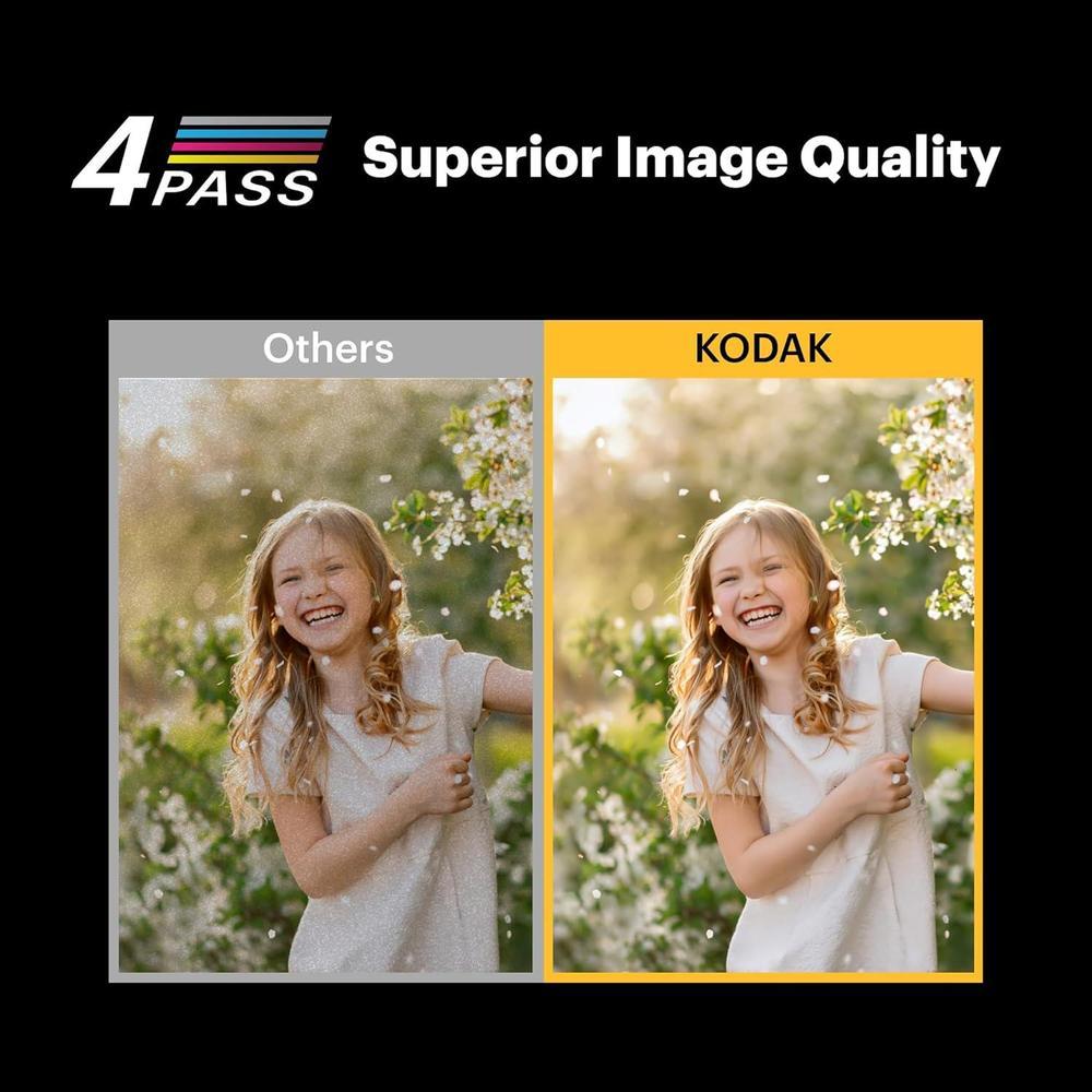 Impresora portátil KODAK Mini 2 Retro, tecnología 4PASS, incluye 68 hojas, color blanco