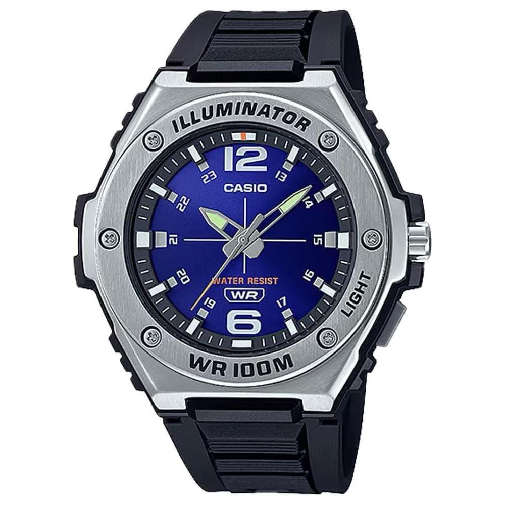 Casio MWA100H Series | Men’s Analog Watch |100M WR | Stainless Steel Bezel | LED Illuminator Backlight with Afterglow | Resin Band | 3 Hands (HR, MIN, SEC) | 3 Year Battery