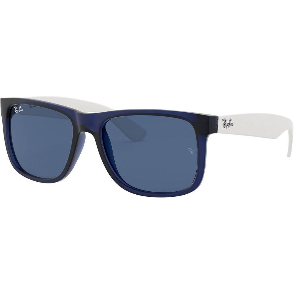 Gafas de sol rectangulares Ray-Ban RB4165 Justin con protección UV, ideal para caras estrechas a medias, incluye funda y paño