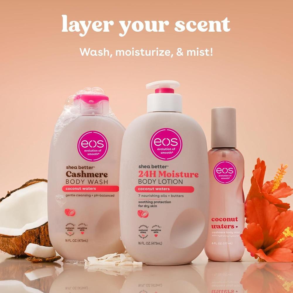 eos Loción corporal Coconut Waters, cuidado de piel 24 horas, ligera, no grasa, con karité natural, vegana, libre de crueldad