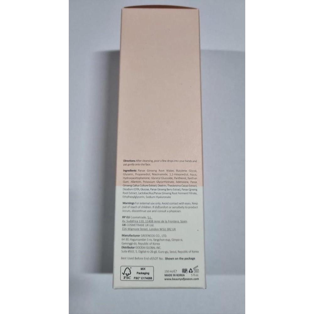 Beauty Of Joseon Tónico Facial Esencia Ginseng 80% Hidratante 2% Niacinamida 0.5% BHA 150ml