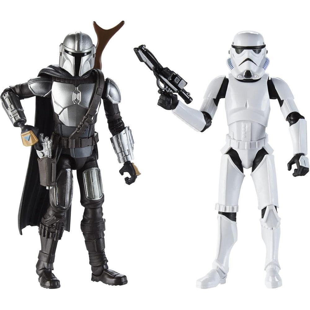 STAR WARS Galaxy of Adventures The Mandalorian 5-Inch-Scale Figure 2 Pack with Fun Blaster Accessories, Toys for Kids Ages 4 and Up (Amazon Exclusive)