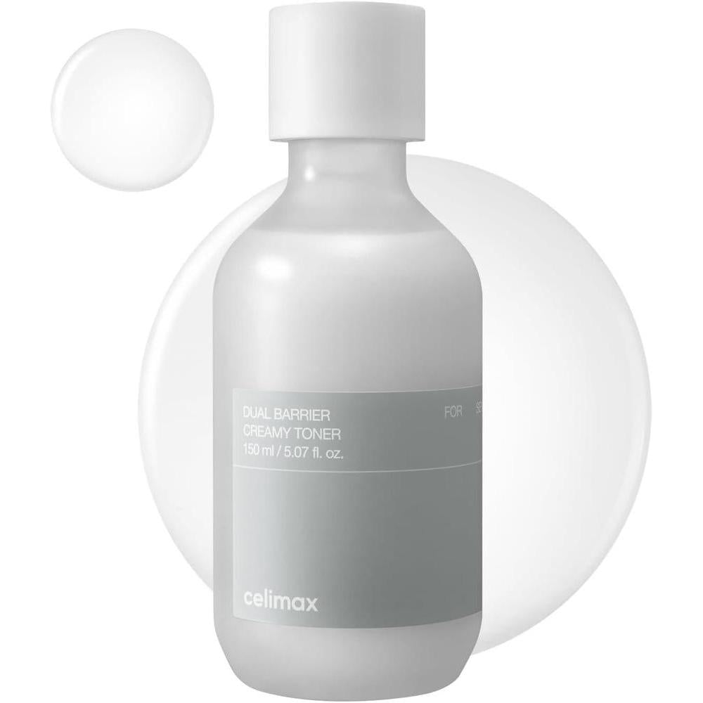 Celimax Tónico Cremoso de Doble Barrera | Con Ceramidas, Péptido, Libre de Aceite y Alcohol, Astringente Facial, Hidratante, Calmante, Suavizante, No Irritante, 150ml