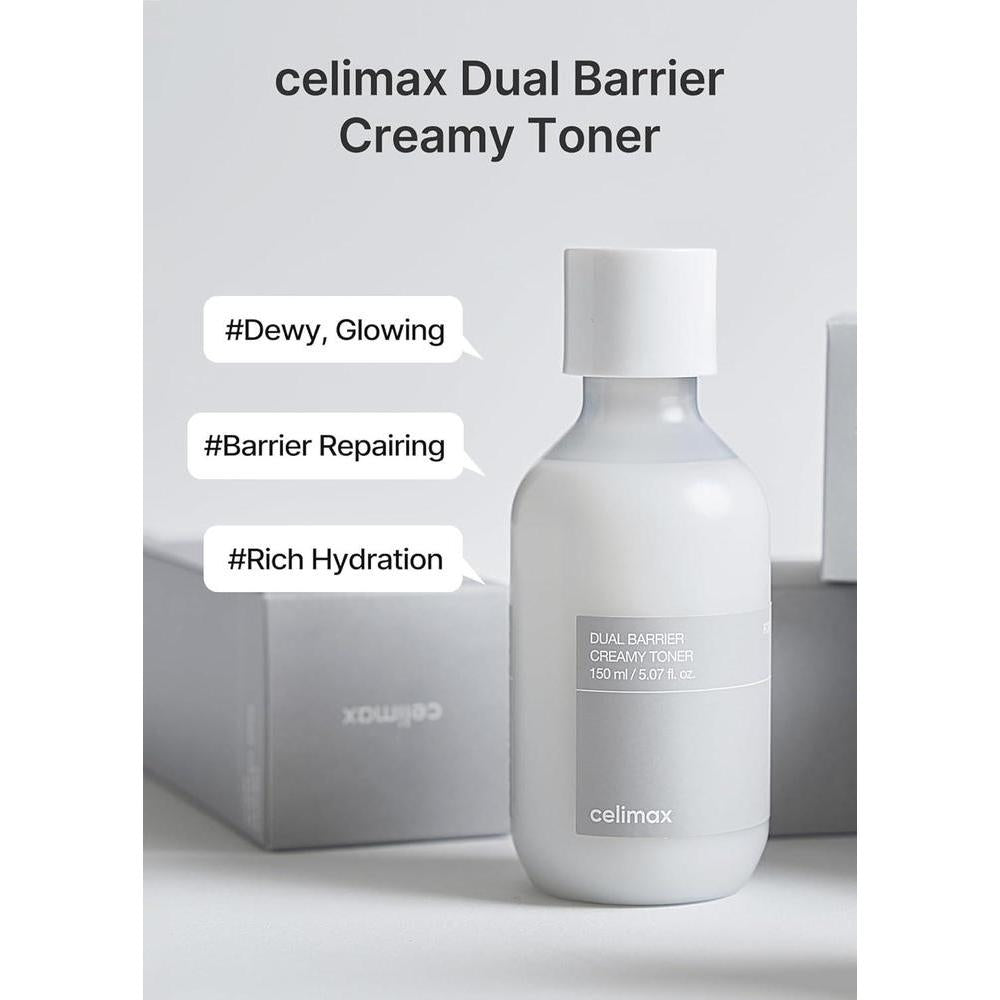 Celimax Tónico Cremoso de Doble Barrera con Ceramidas y Péptidos, Libre de Aceite y Alcohol, Hidratante y Astringente Facial