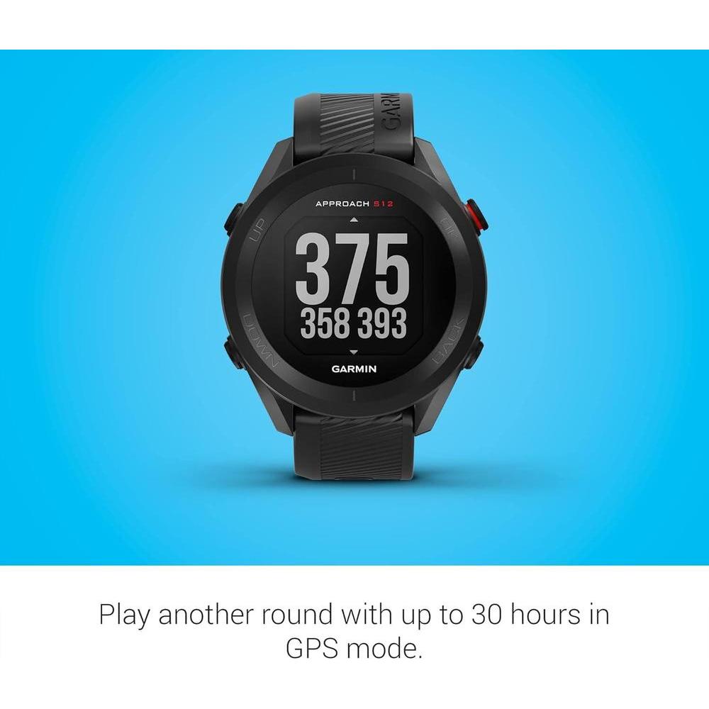 Garmin Approach S12, reloj de golf GPS fácil de usar con más de 42K campos precargados, color negro