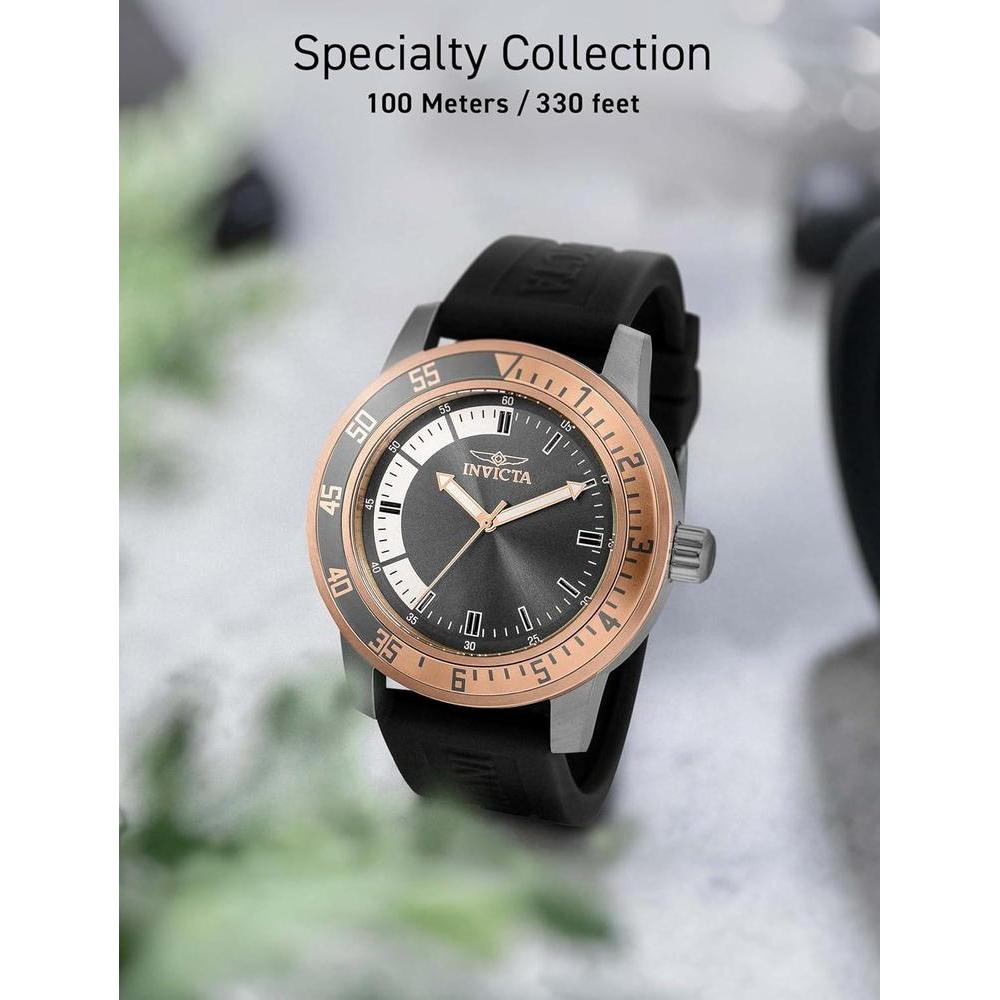 Reloj de cuarzo Invicta Specialty para hombre con correa de silicona, resistente al agua y manecillas luminosas