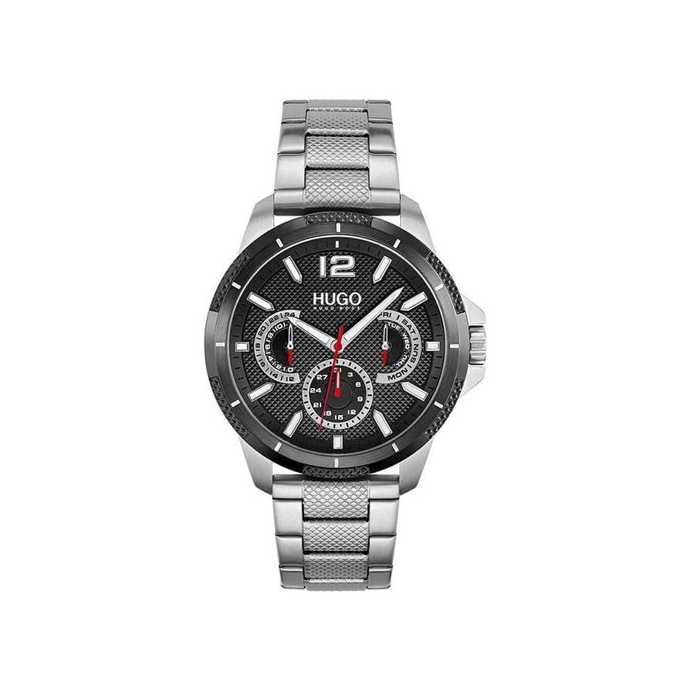 HUGO #Sport Men's Multifunction Stainless Steel and Link Bracelet Casual Watch, Color: Blue (Model: 1530194)