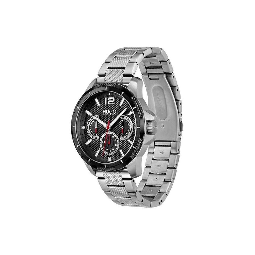 HUGO #Sport - Reloj casual multifunción para hombre con pulsera de acero inoxidable, diseño audaz y elegante azul