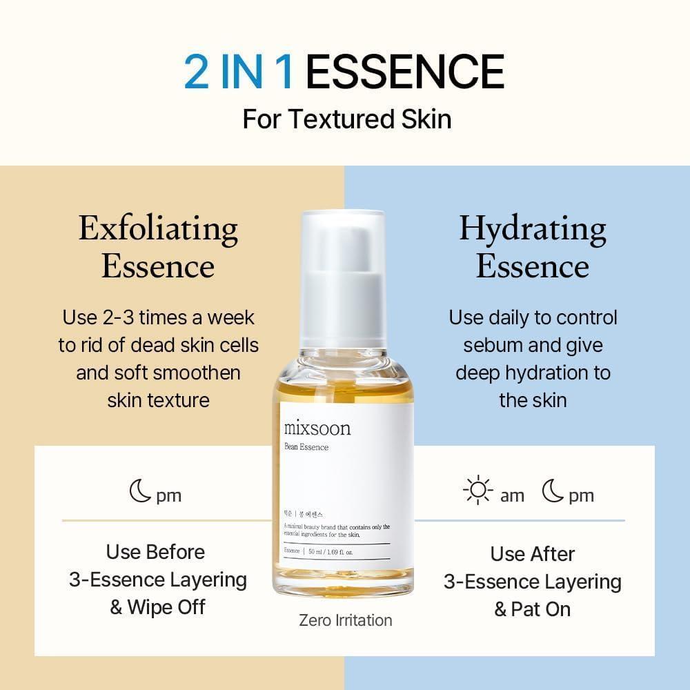 Mixsoon Suero Facial Bean Essence Exfoliante Con Mucina De Caracol Para Piel Suave 50ml