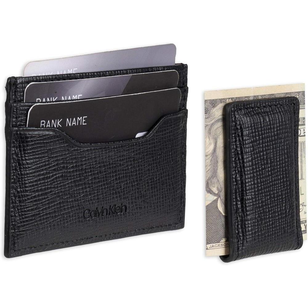 Cartera Calvin Klein para hombre con diseño minimalista bifold y fundas para tarjetas con bloqueo RFID