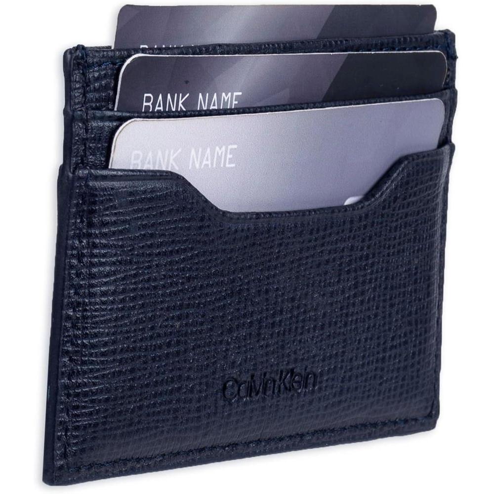 Set de Cartera y Tarjetero Minimalista para Hombre Calvin Klein con Bloqueo RFID, Cuero 100%