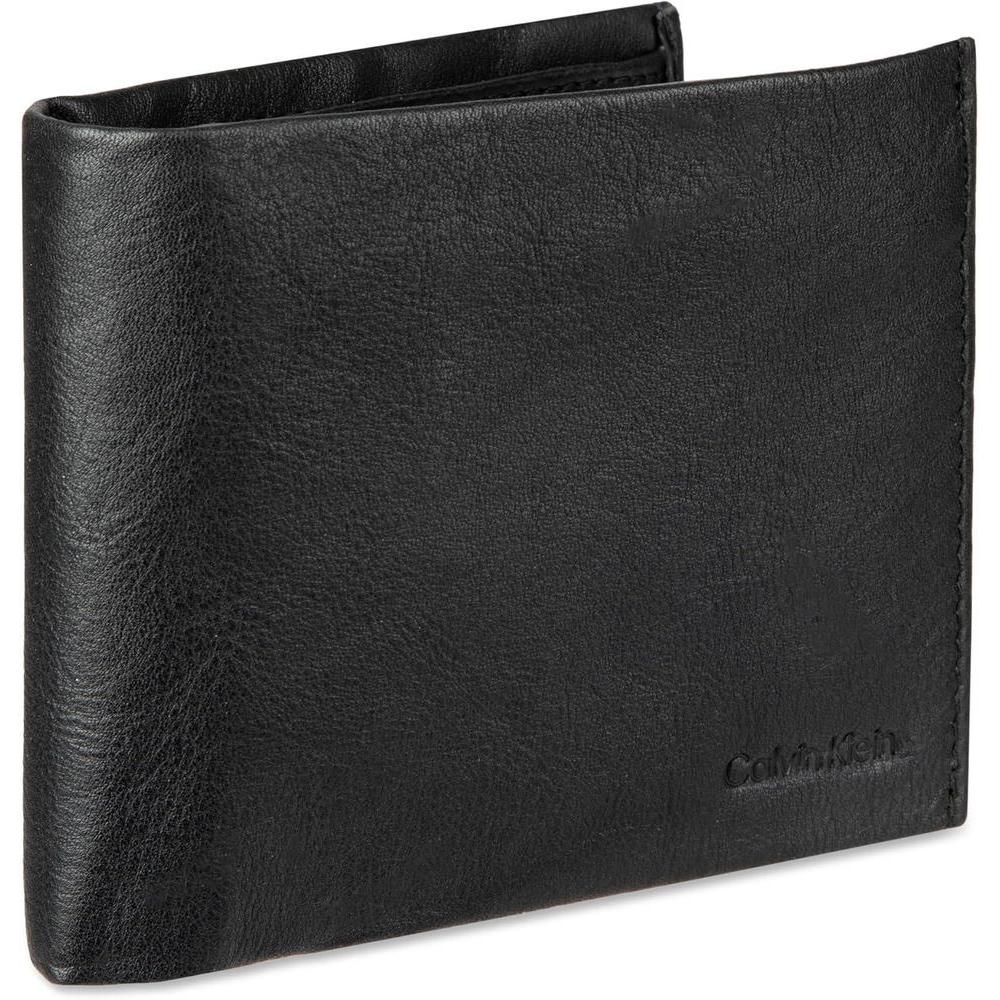 Calvin Klein Billetera plegable de piel RFID para hombre con múltiples ranuras para tarjetas e identificación