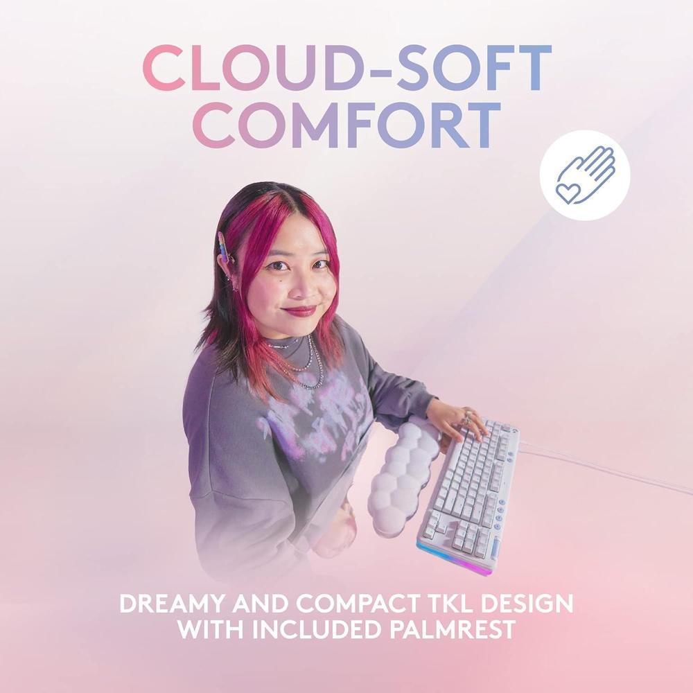 Teclado mecánico Logitech G 713 con cable e iluminación RGB LIGHTSYNC, interruptores táctiles GX marrón, reposamanos cómodo, compatible con PC y Mac