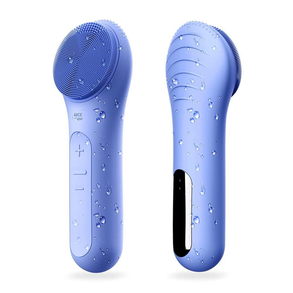 NågraCoola CLIE Cepillo de Limpieza Facial, Impermeable y Recargable Cepillo Exfoliante Facial para Hombres y Mujeres, Limpieza, Exfoliación y Masaje, Limpiador Facial Eléctrico - Azul