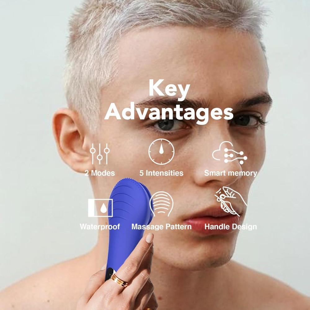NågraCoola CLIE Cepillo de Limpieza Facial Eléctrico, Impermeable y Recargable para Hombres y Mujeres, con Función de Masaje